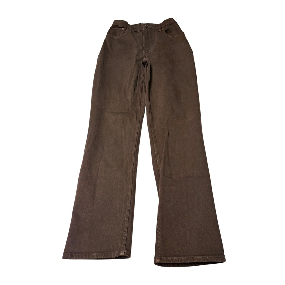 Abercrombie & Fitch Curve Love 90s Straight Ultra High Rise Brown 25 0R L30